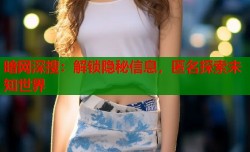 暗网深搜：解锁隐秘信息，匿名探索未知世界