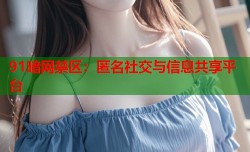 91暗网禁区：匿名社交与信息共享平台