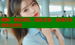暗网：匿名浏览，隐私交易，信息分享的安全港湾