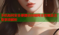 手机如何安全便捷访问暗网全攻略及注意事项解析