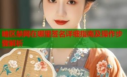 暗区禁网在哪里签名详细指南及操作步骤解析