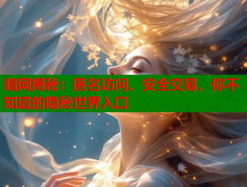 暗网揭秘：匿名访问、安全交易，你不知道的隐秘世界入口  第1张
