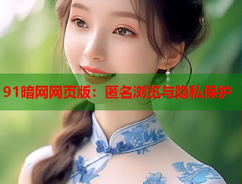 91暗网网页版：匿名浏览与隐私保护  第1张