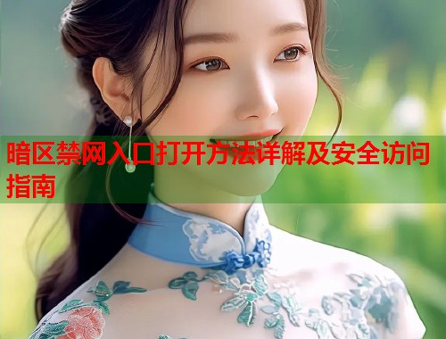 暗区禁网入口打开方法详解及安全访问指南 第1张 暗区禁网入口打开方法详解及安全访问指南 第1张
