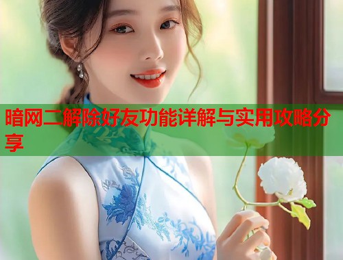 暗网二解除好友功能详解与实用攻略分享 第2张 暗网二解除好友功能详解与实用攻略分享 第2张