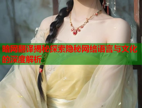 暗网翻译揭秘探索隐秘网络语言与文化的深度解析 第1张 暗网翻译揭秘探索隐秘网络语言与文化的深度解析 第1张